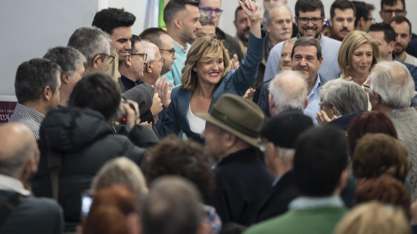 Alegría, durante la presentación de su candidatura en La Zaida.