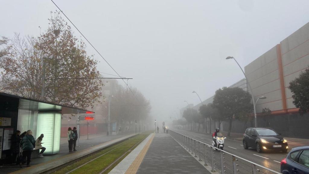 Niebla en Zaragoza este jueves.