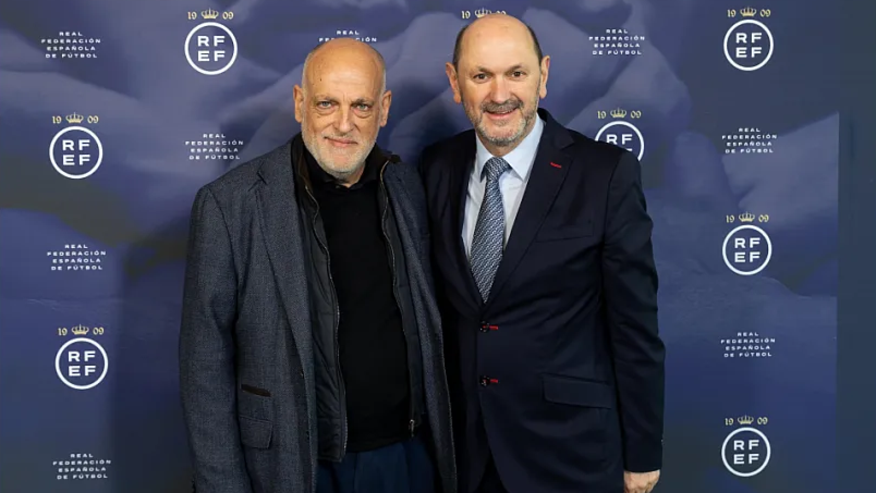 Javier Tebas y Rafael Louzán durante la presentación de la nueva Junta Directiva.