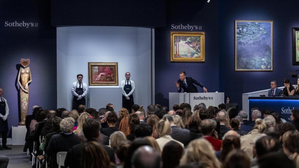 Un momento de la subasta histórica de la colección de Sydell Miller (2024) en la que un Monet alcanzó los 65,5 millones de dólares. Foto: Sotheby´s