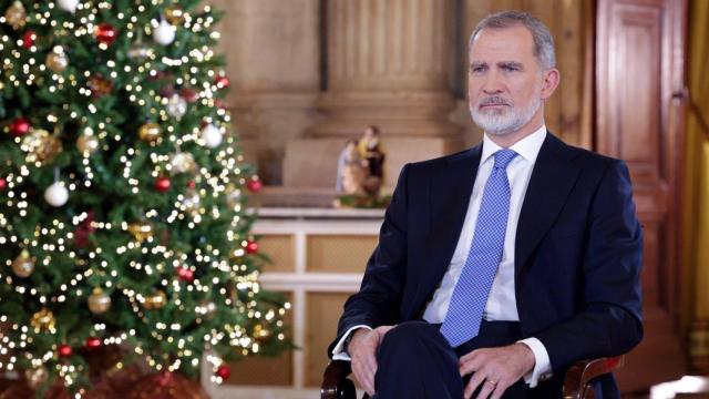 El Rey Felipe VI durante el tradicional Mensaje de Navidad en el Palacio Real. Foto: CASA DE S.M. EL REY.