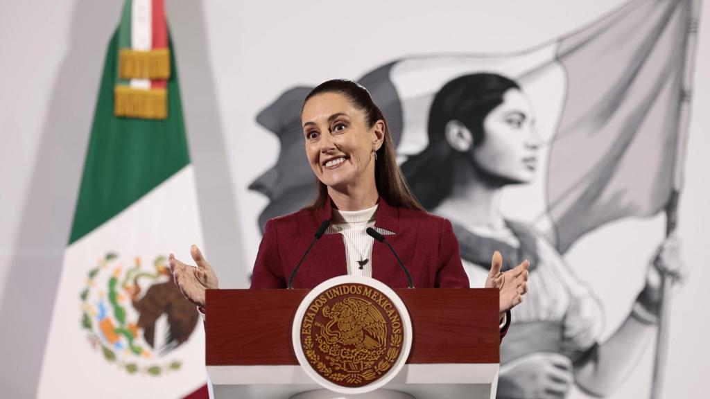 La presidenta de México, Claudia Sheinbaum, en una rueda de prensa.