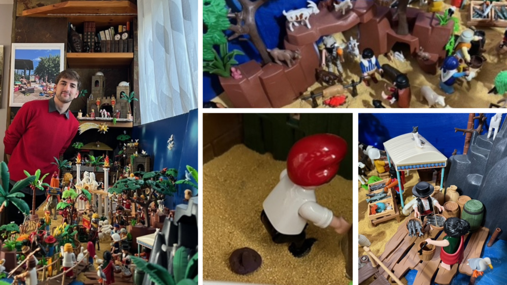 Alejandro, el malagueño que monta un espectacular belén de Playmobil en su casa cada año.