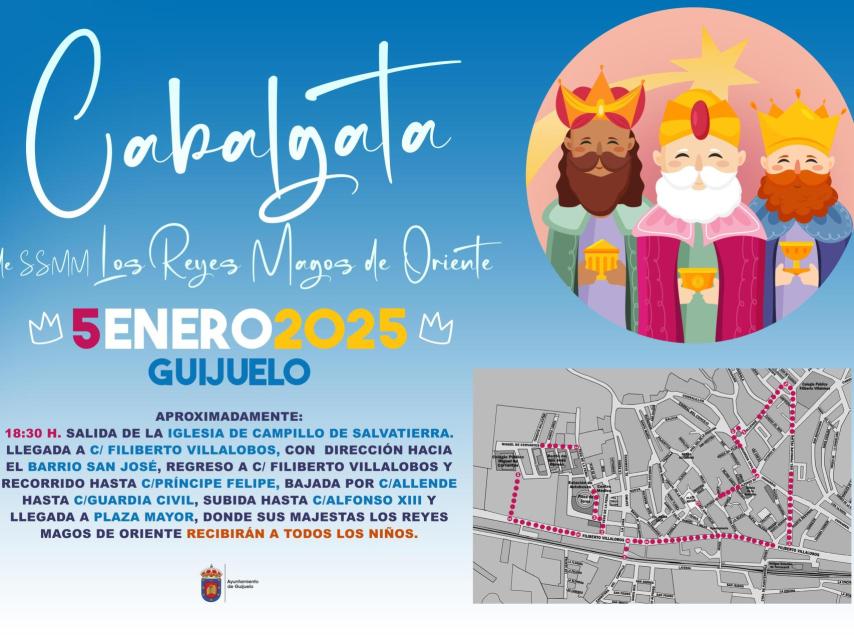 Cartel de la Cabalgata de los Reyes Magos en el municipio de Guijuelo