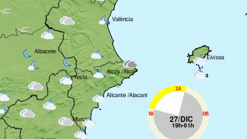 Las predicciones de la AEMET para este viernes.