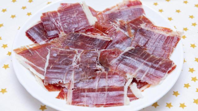 Un plato de jamón ibérico.