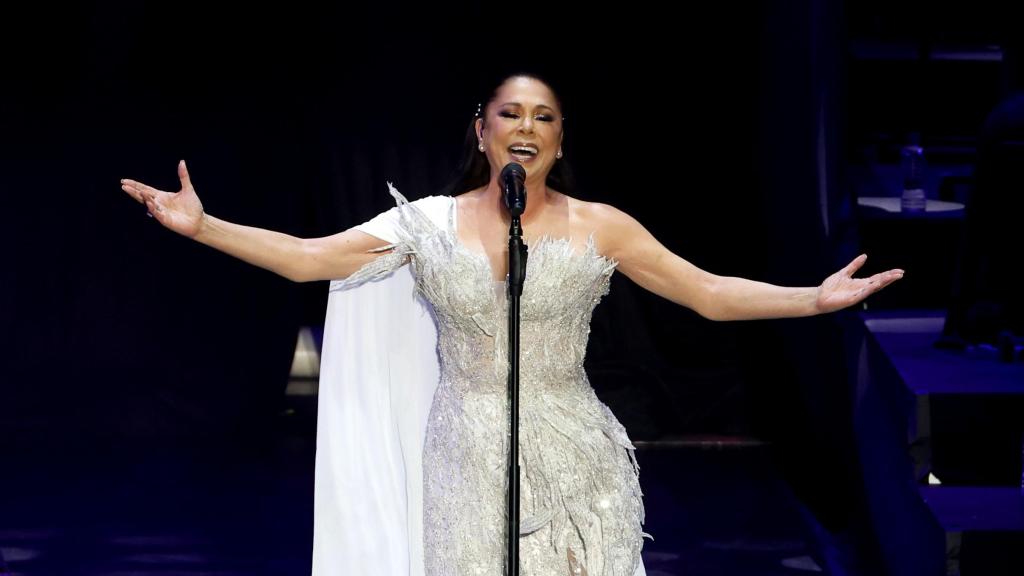 Isabel Pantoja, durante su concierto en el Starlite Christmas de Madrid, este pasado jueves, día 26.