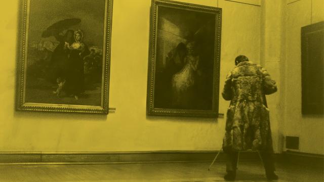 Sigmar Polke fotografiando obras de Goya en 1982. Foto: Museo del Prado