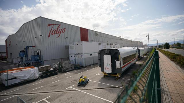 Fachada de la planta de Talgo, a 29 de agosto de 2024, en Rivabellosa, Álava, País Vasco (España).