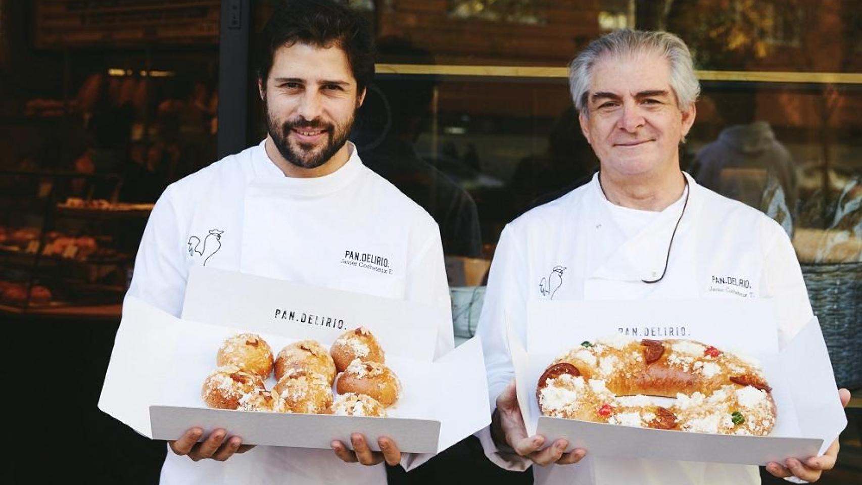 Javier Cocheteux, padre e hijo muestran sus roscones de Pan.Delirio.