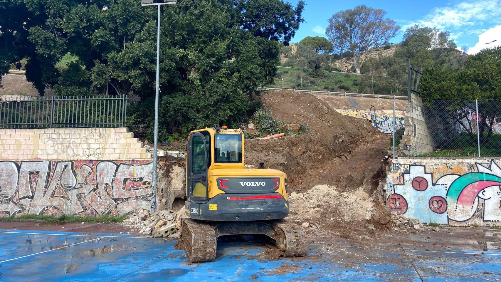 La obra en el IES Miraflores de los Angeles