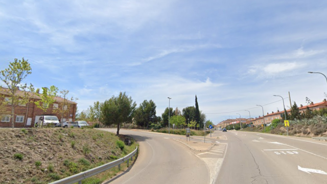 La carretera N-330 pk 481, término municipal de María de Huerva (Zaragoza).