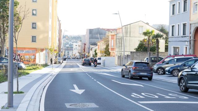 Obras de  humanización de la avenida de Vilaboa, en Culleredo (A Coruña)