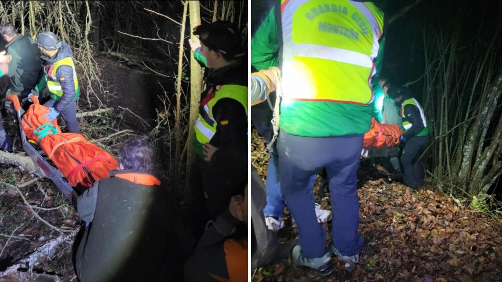 Imagen de los rescates de los cadáveres de dos montañeros en Burgos.