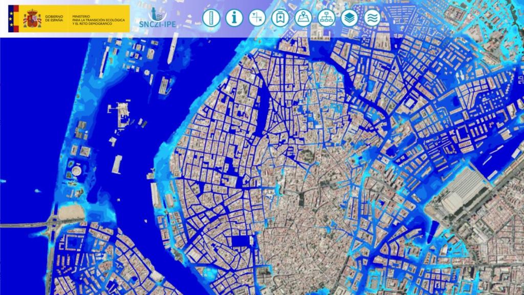 Mapa de zonas inundables del Gobierno de España