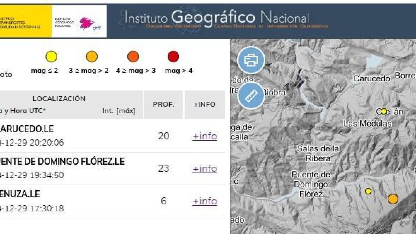 Tres terremotos el 29 de diciembre en El Bierzo