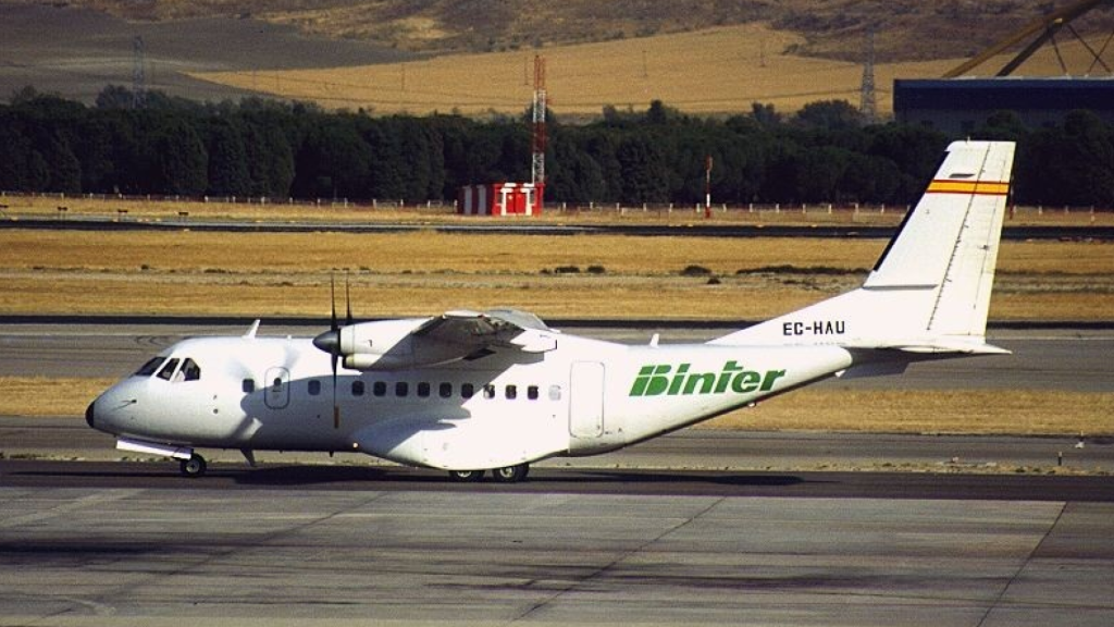 Avión CASA similar al accidentado en Málaga