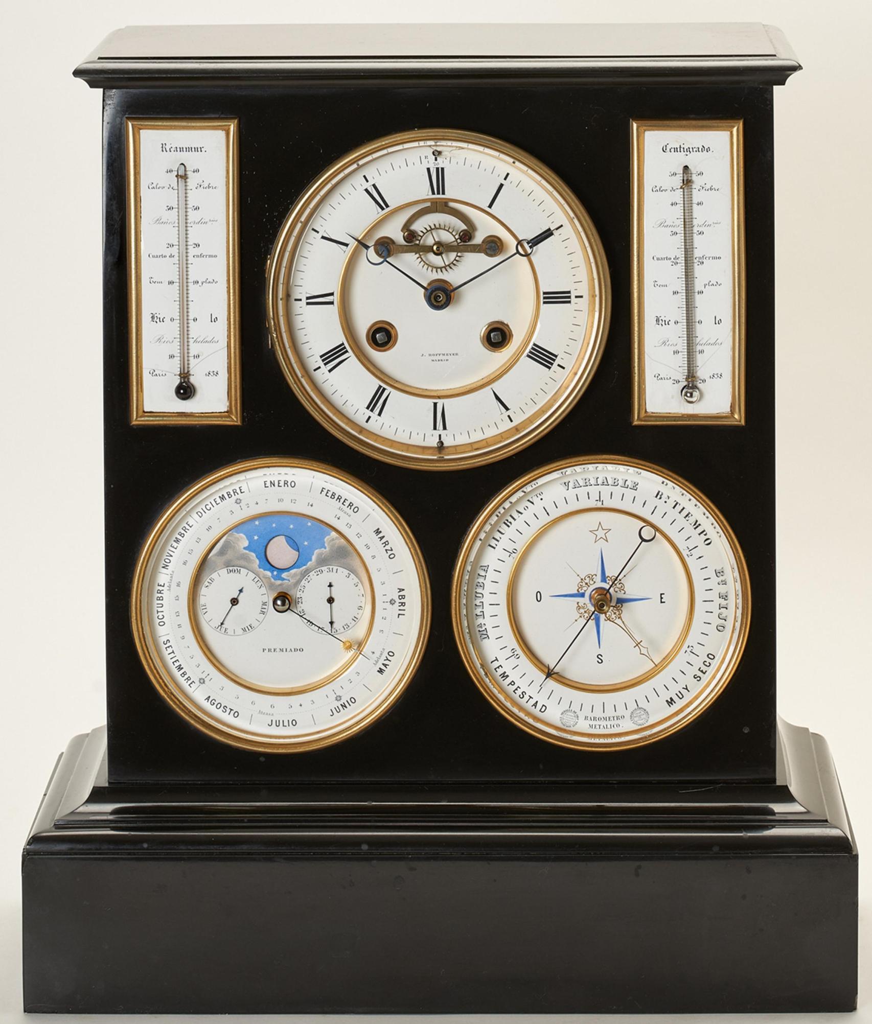 José de Hoffmeyer, relojero: reloj de sobremesa, c. 1850-1860. Fabricado en España. Colección Banco de España