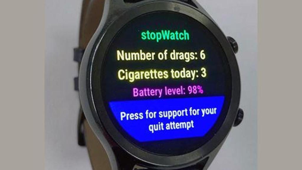 Smartwatch con la app instalada