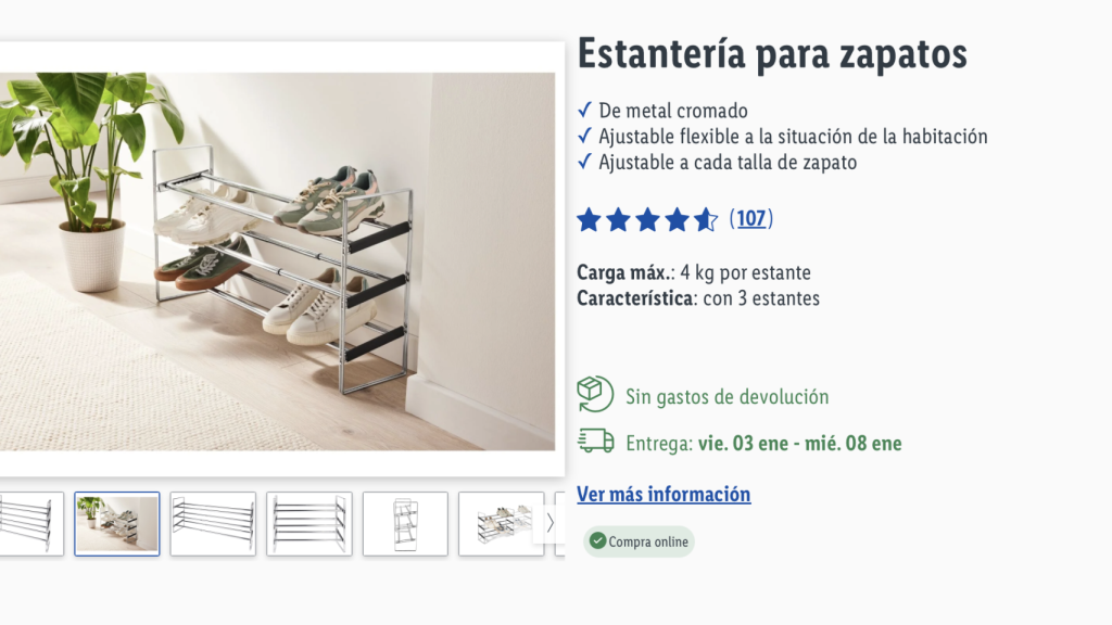 Estantería para zapatos.