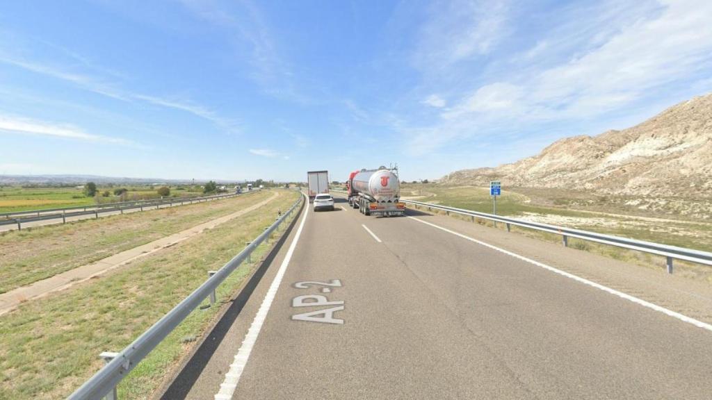 El choque se ha producido en plena autopista AP-2, a la altura del término municipal de Alfajarín