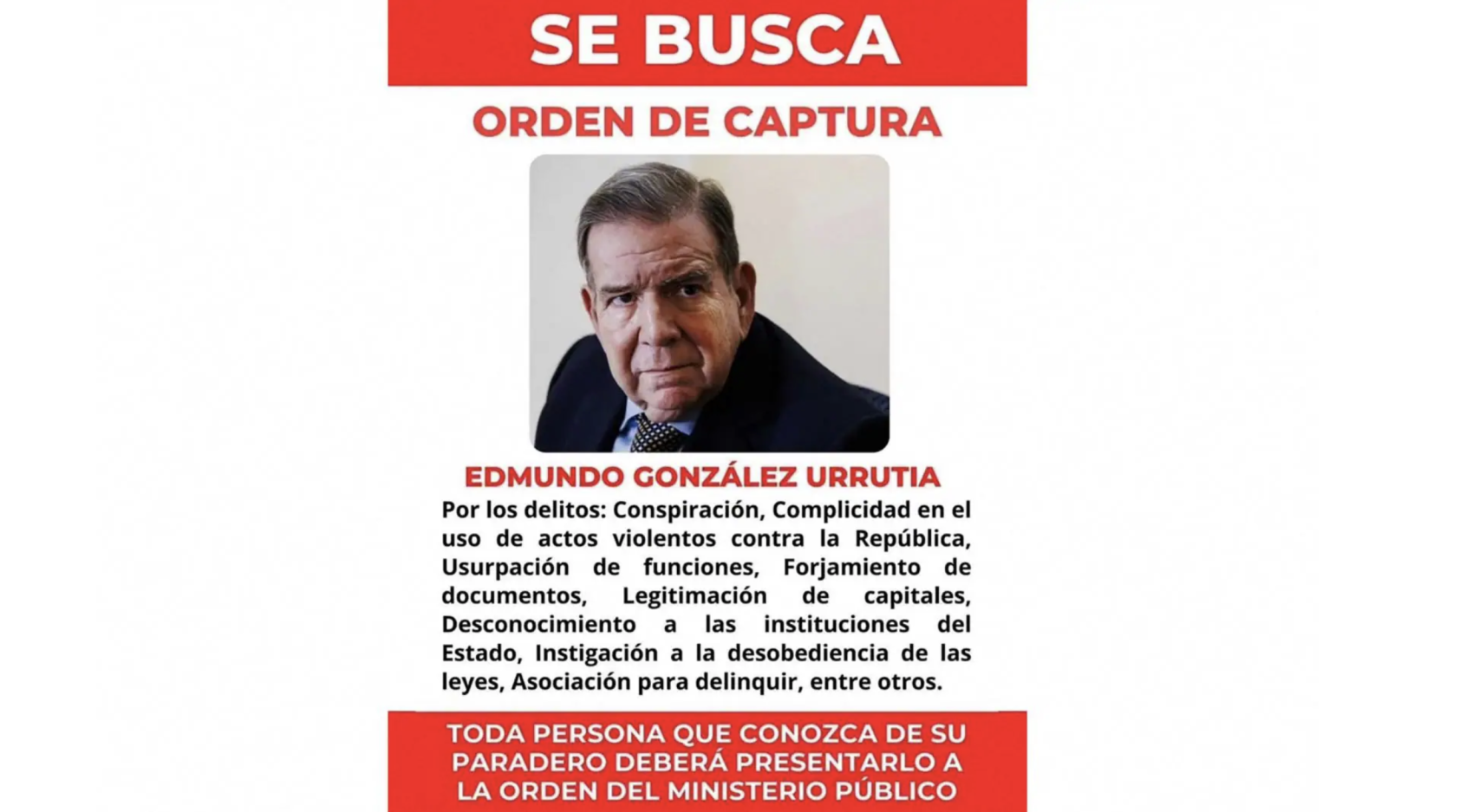 Cartel del Cuerpo del Servicio de Investigaciones Científicas, Penales y Criminalísticas de Venezuela en el que anuncia la recomensa.