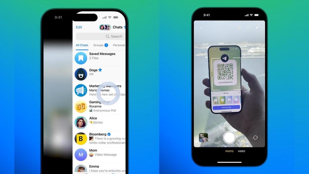 La app de cámara en Telegram para reconocer códigos QRs