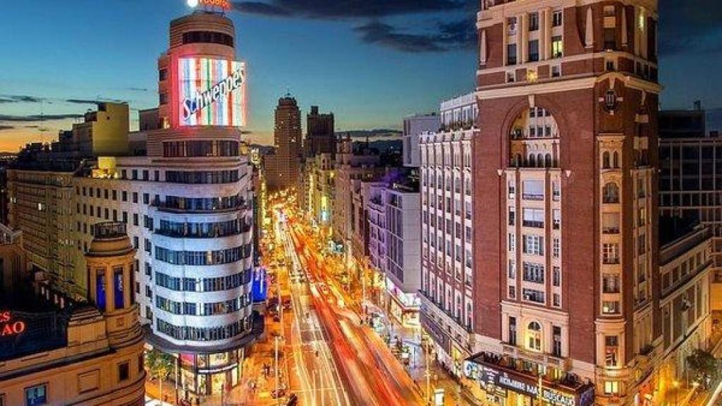 Vista general de la Gran Vía de Madrid.