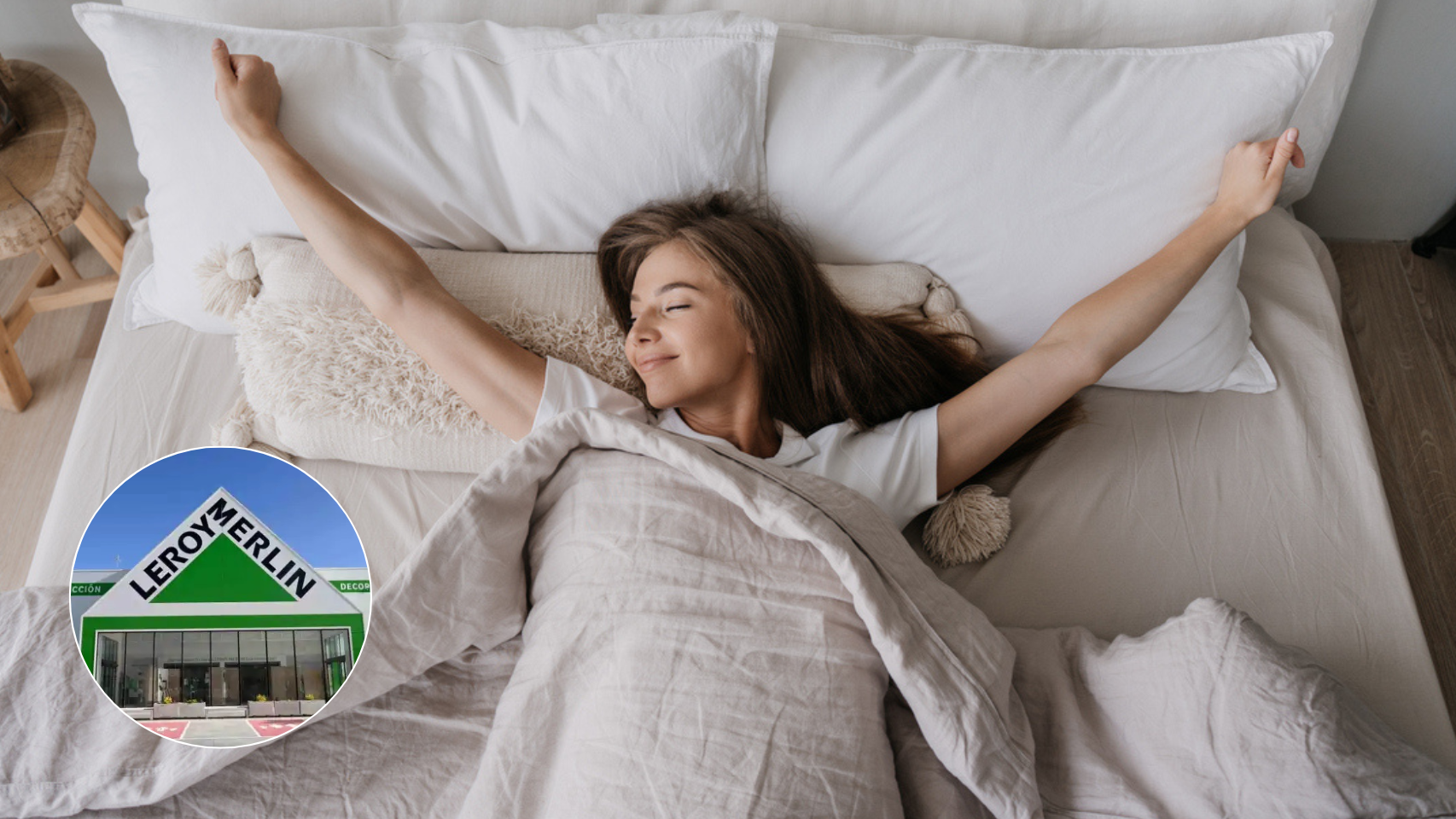 Mujer descansando en la cama.