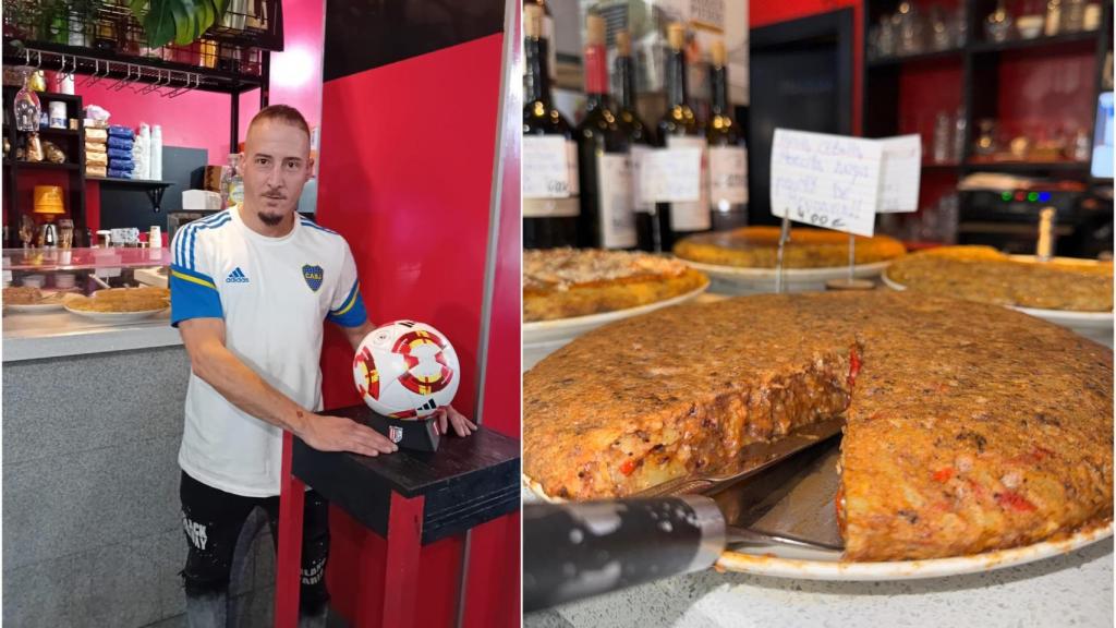 Iñigo Zuza, un futbolero fan del Boca Juniors, produce casi un centenar de tipos de tortilla en su gastrobar de Navarra.