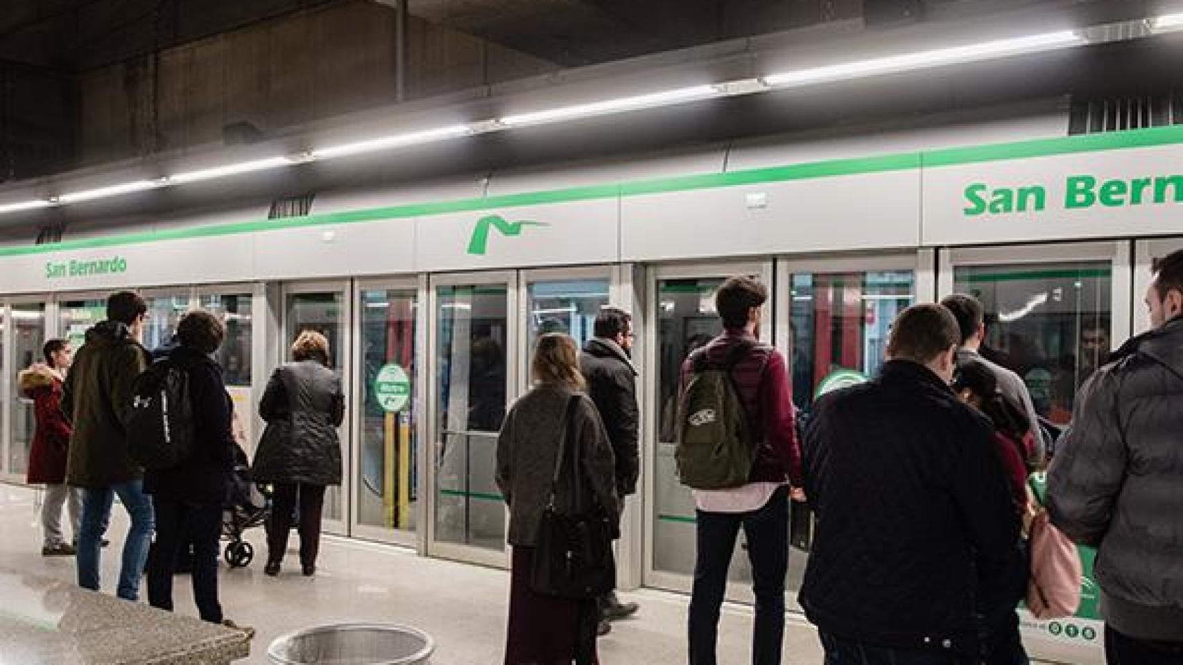 La parada de la línea 1 del Metro de Sevilla en San Bernardo.