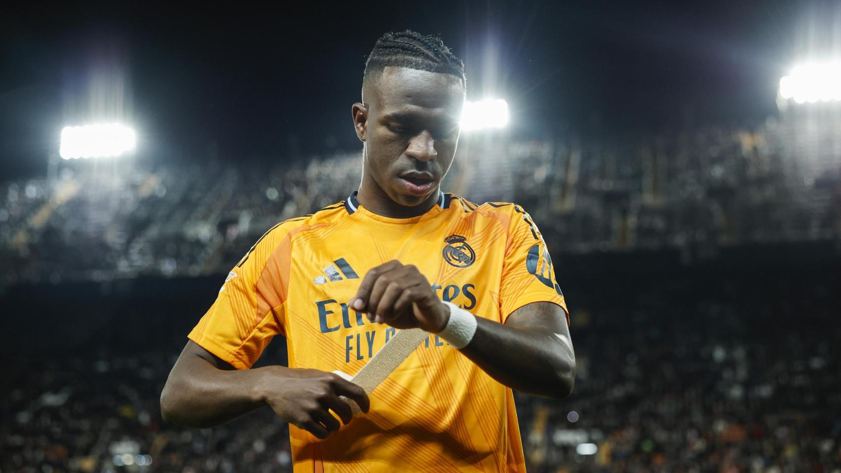 Vinicius, este viernes en el estadio de Mestalla