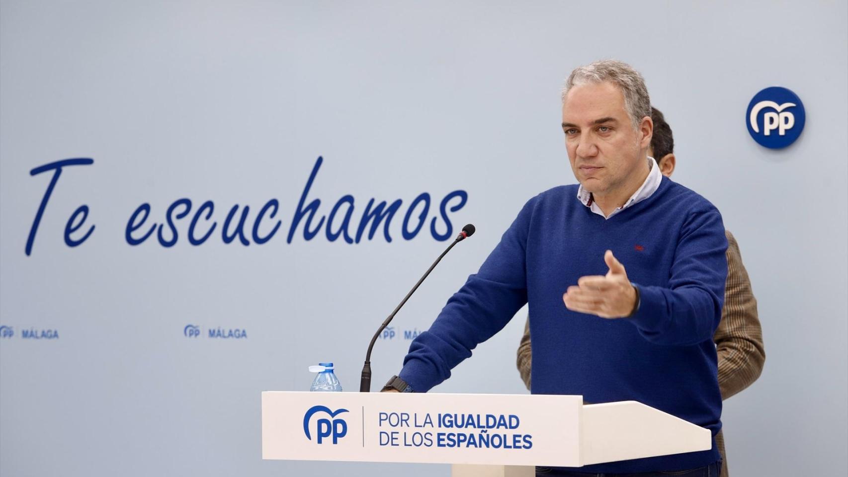 El vicesecretario de Coordinación Autonómica del PP, Elías Bendodo, durante un acto celebrado en Málaga.