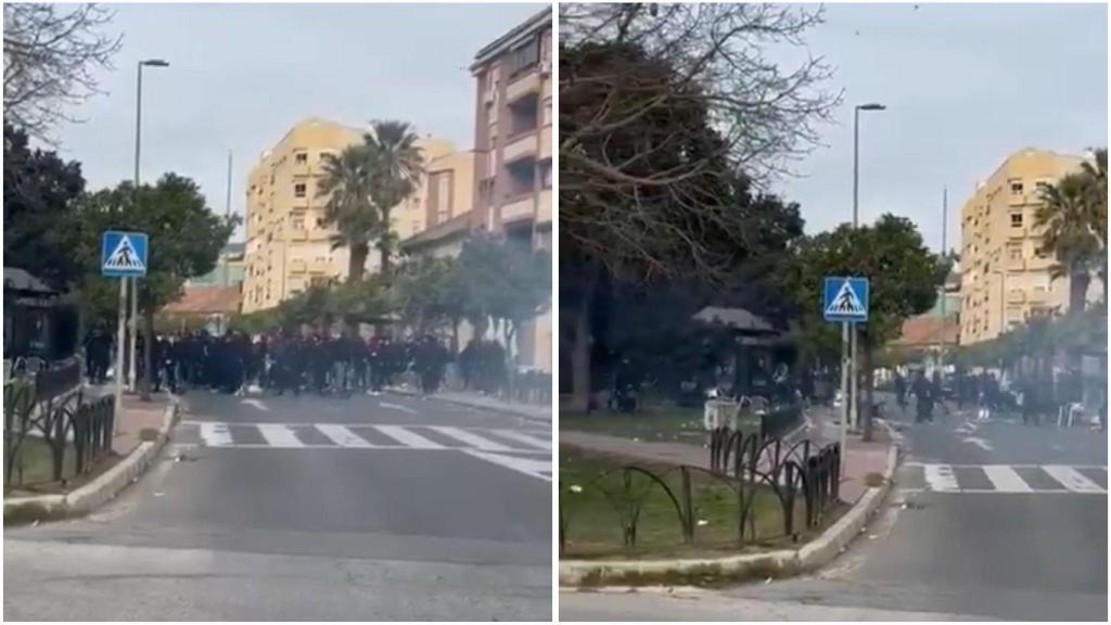 Imágenes del altercado en la previa del Marbella - Atlético de Madrid.