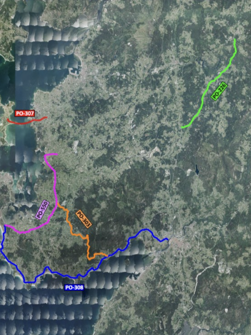 Plano de los tramos en los que se intervendrá