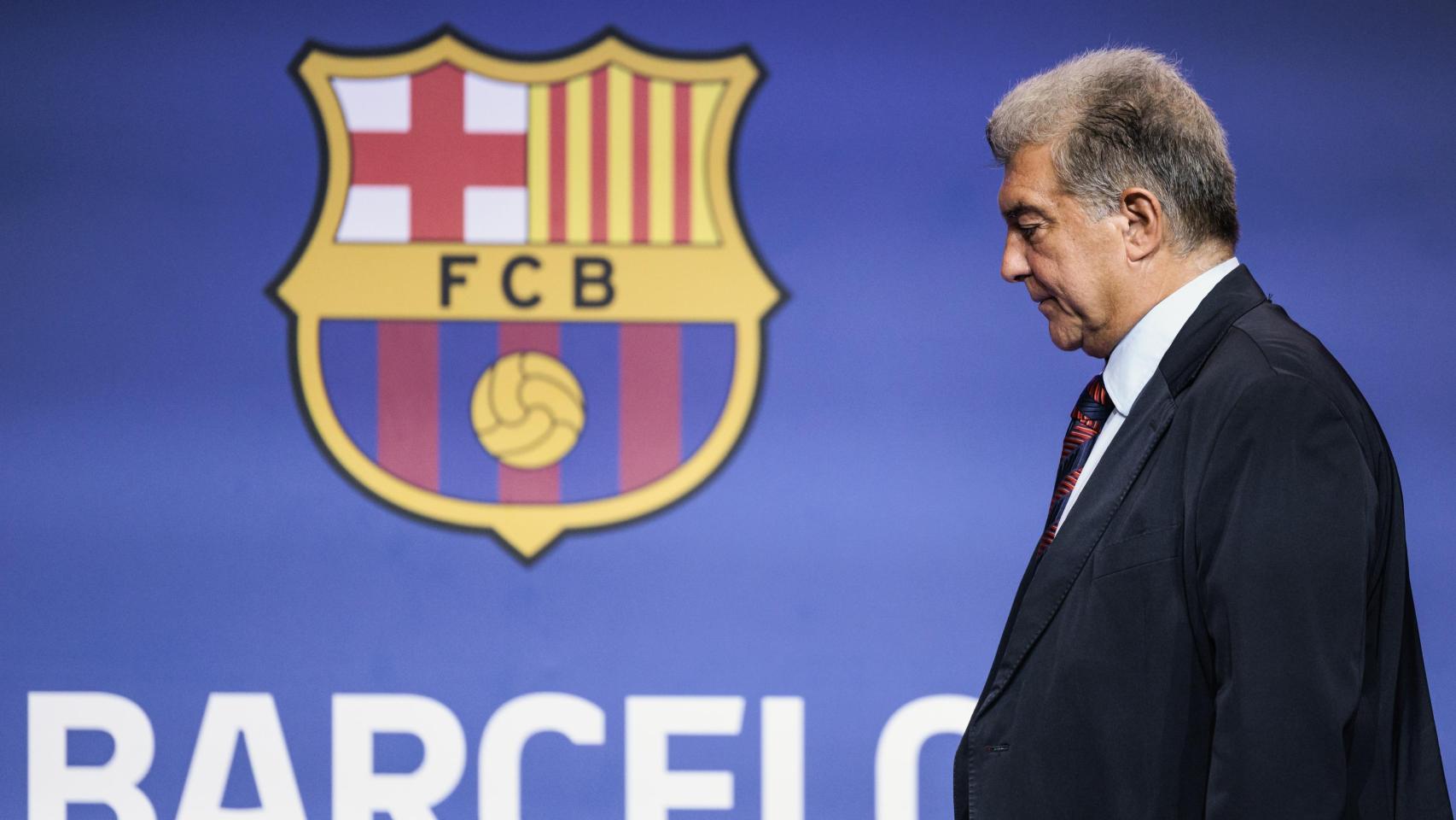 Joan Laporta durante una asamblea del Fútbol Club Barcelona.