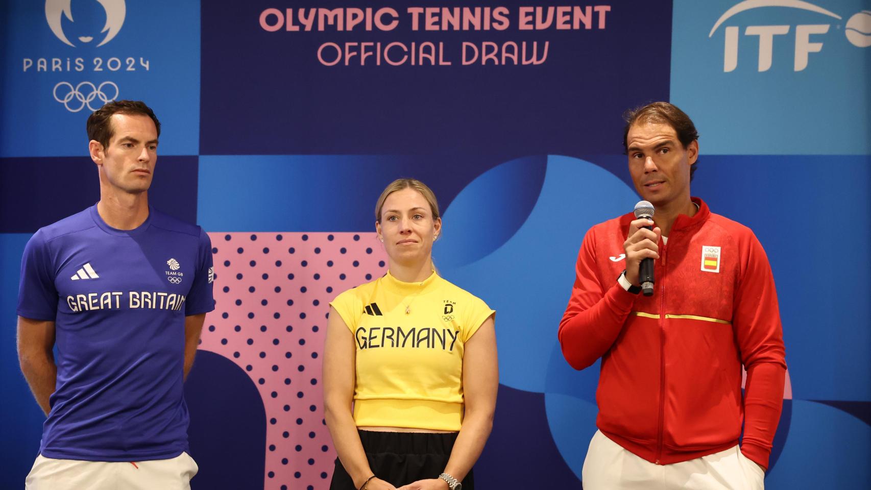 Andy Murray y Rafa Nadal, en un acto de los Juegos Olímpicos de París 2024