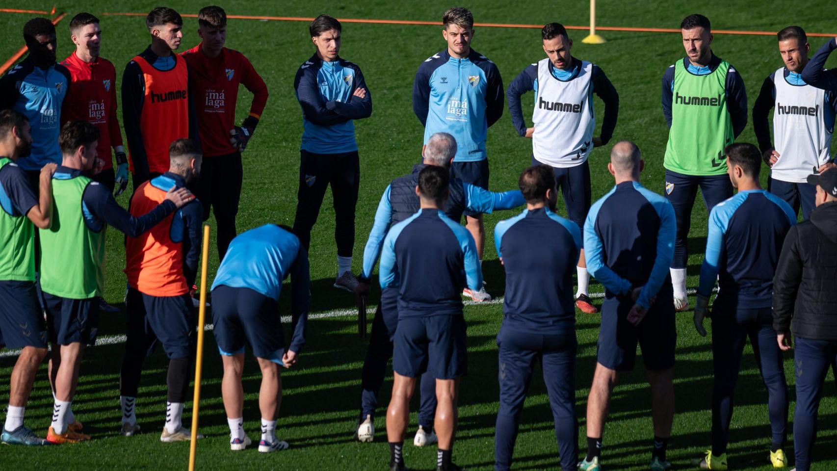 El Málaga CF en un entrenamiento.