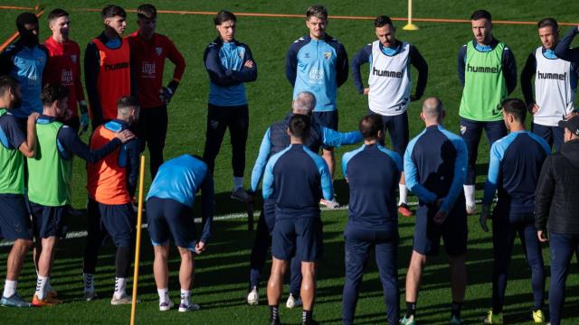 El Málaga CF en un entrenamiento.