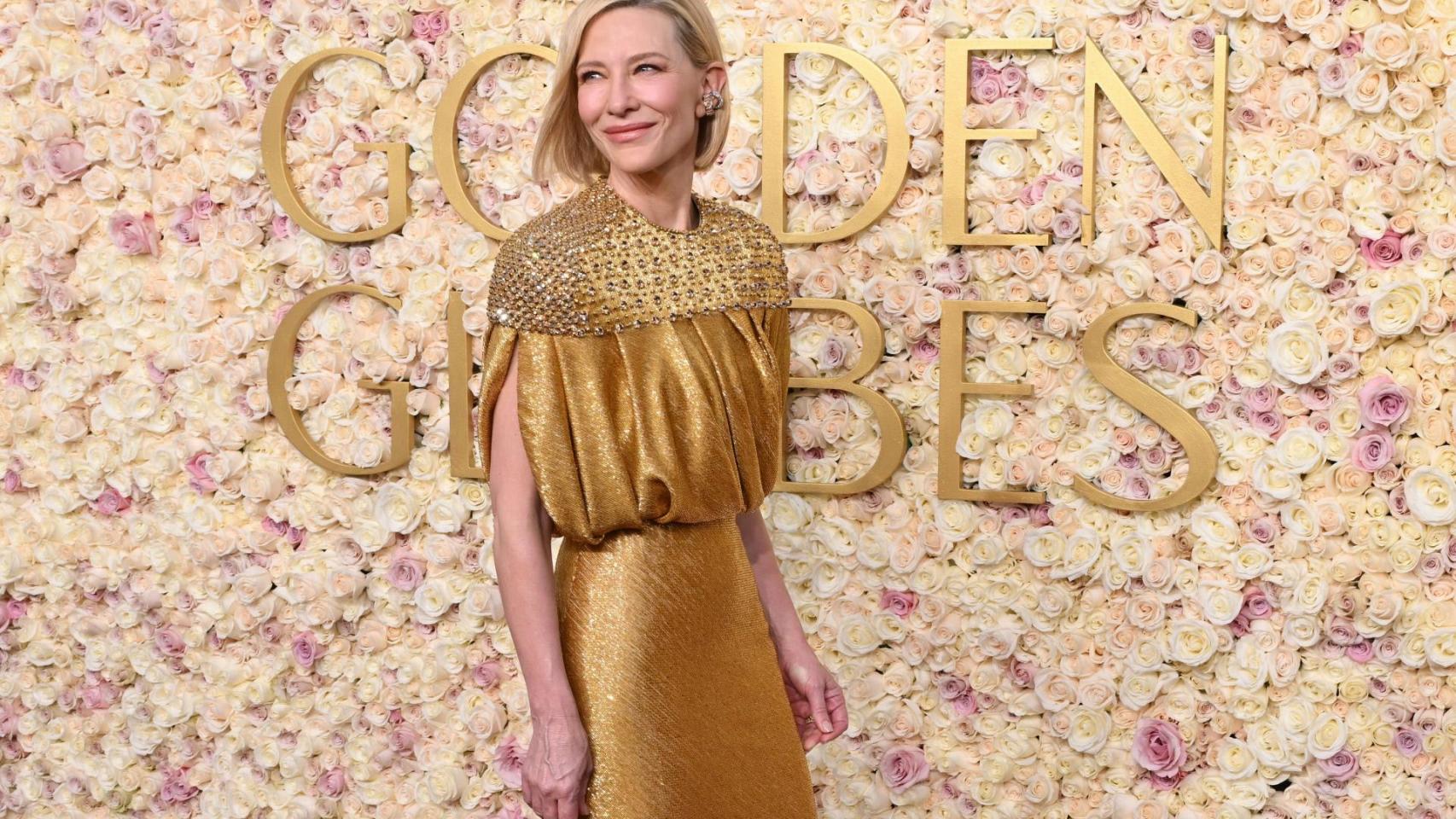 Cate Blanchett, en la alfombra roja de los Globos de Oro 2025.