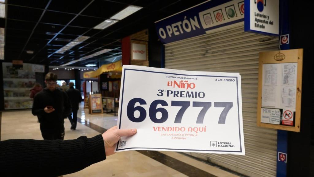 El tercer premio de la Lotería del Niño en una administración de A Coruña.