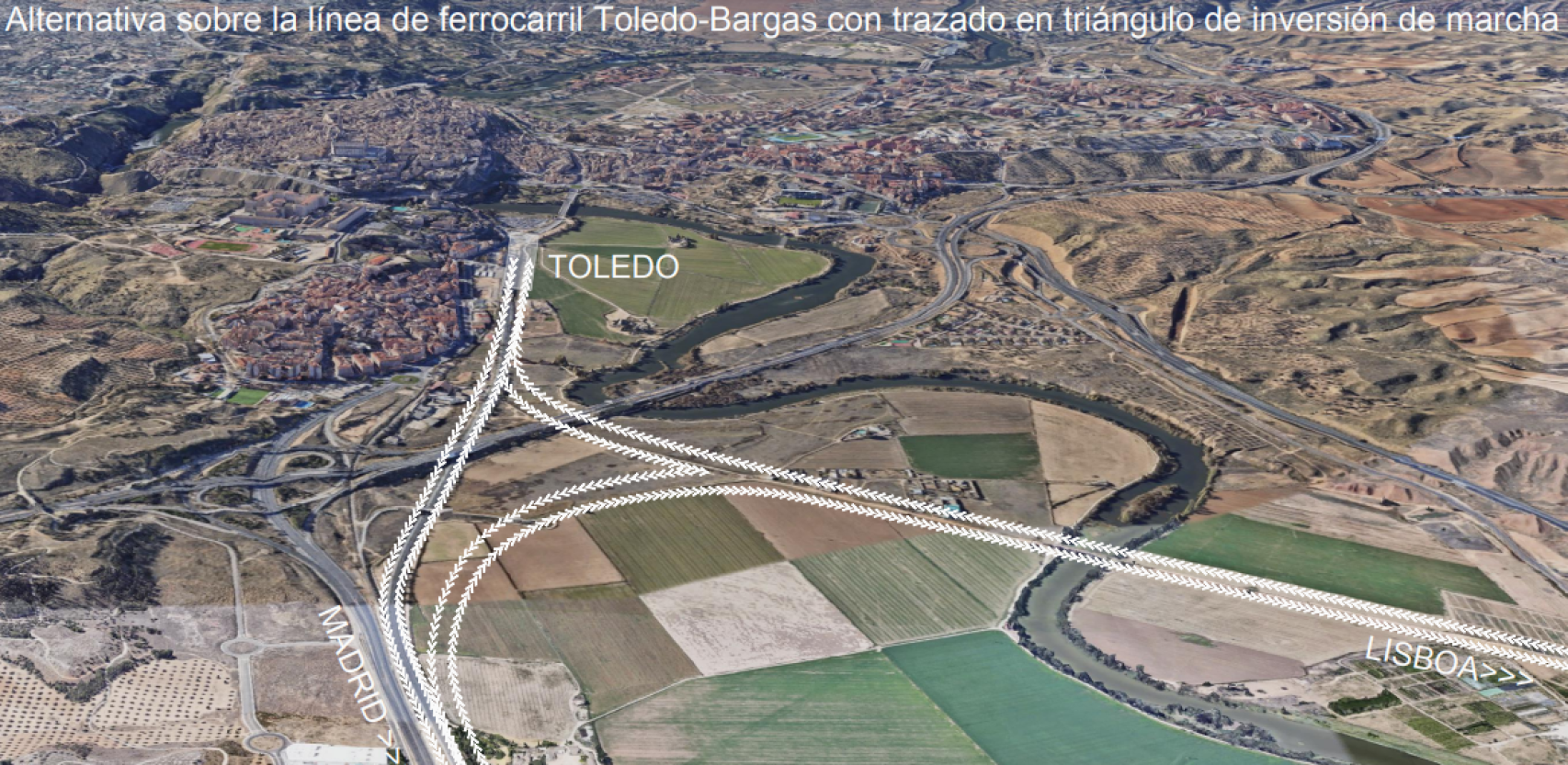 Propuesta de José Ramón G. de la Cal para el AVE Madrid-Extremadura en Toledo.