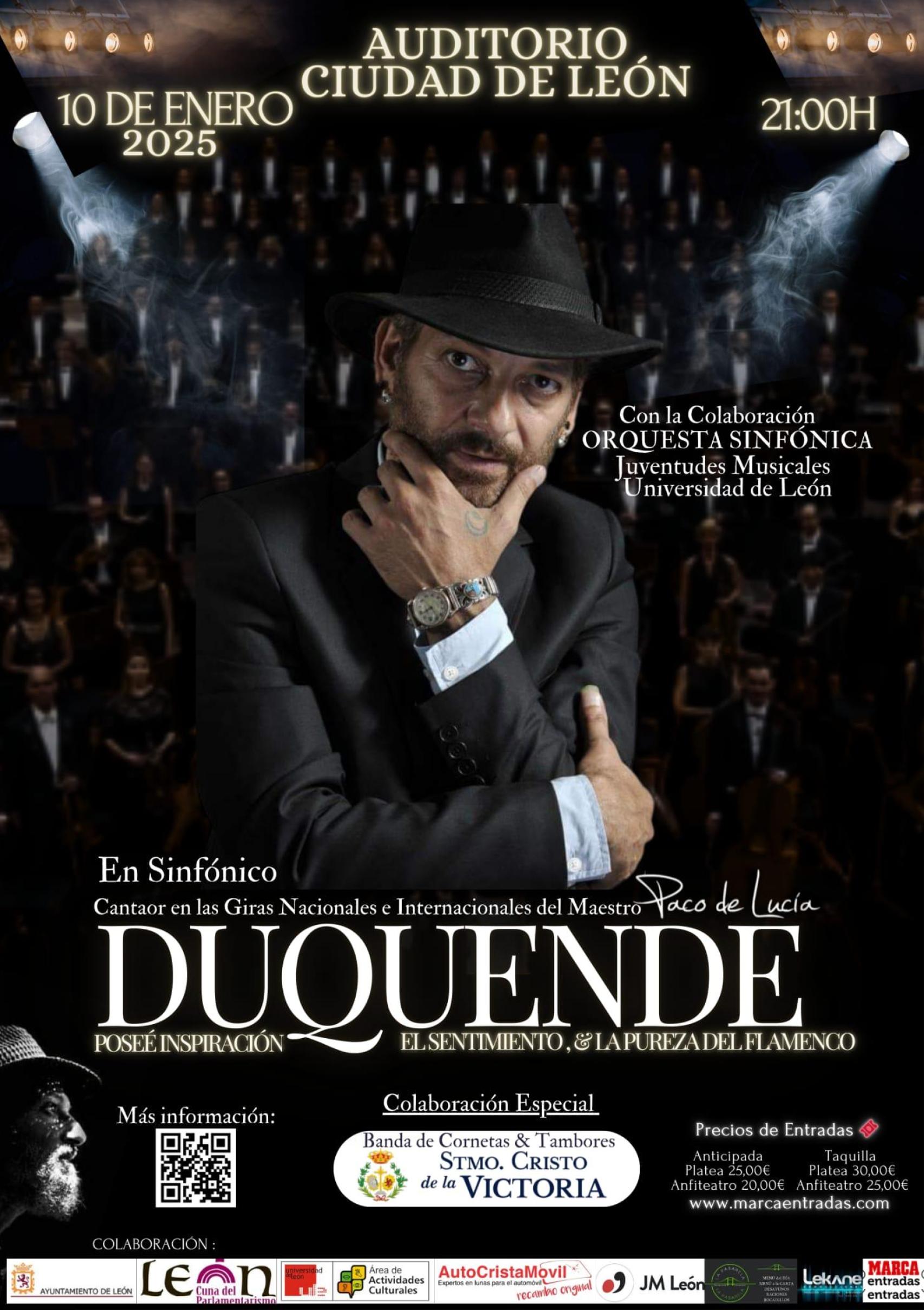 Cartel del espectáculo de Duquende en el Auditorio Ciudad de León