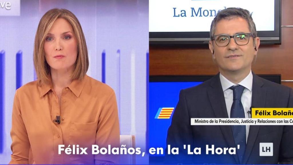 Silvia Intxaurrondo y Félix Bolaños en 'La hora de La 1'.