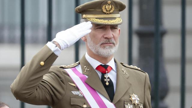 El rey Felipe VI durante la Pascua militar.