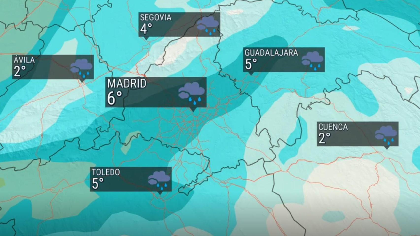 Un frente con frío y precipitaciones llega a Madrid.