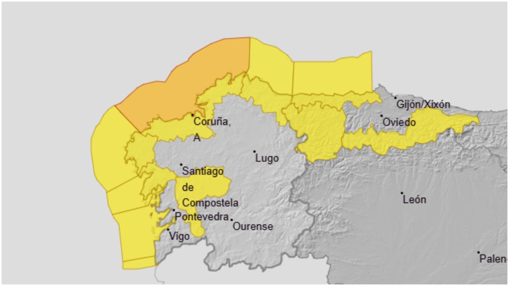 Avisos de Aemet vigentes para el día de hoy, martes 7 de enero