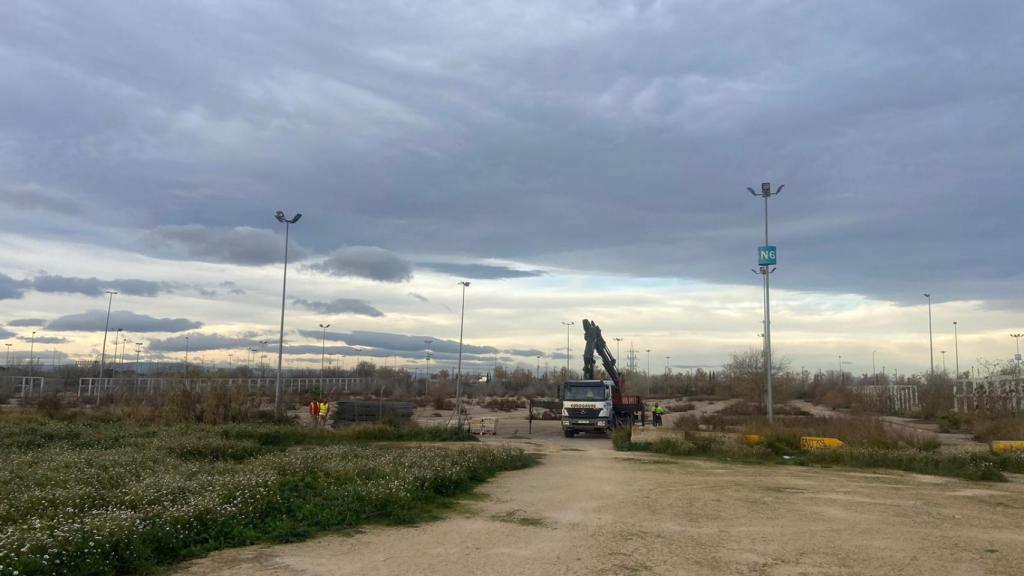 La maquinaria ya ha llegado al entorno del Parking Norte.