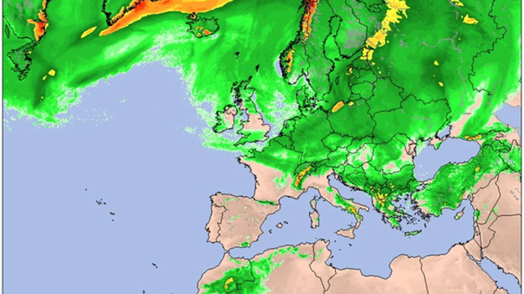 Nevadas previstas en Europa por el modelo de cabecera de Meteored para los próximos días