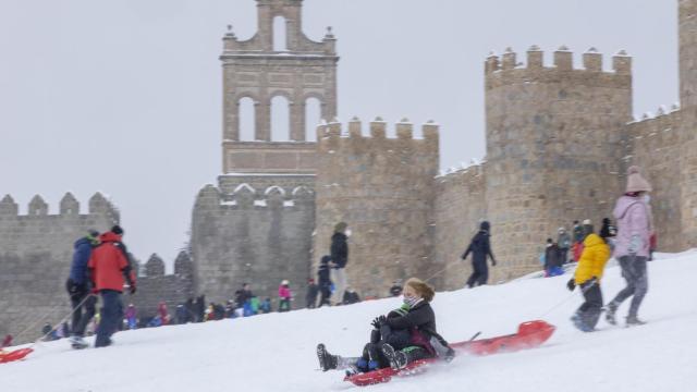 Imágenes del paso de la gran nevada registrada en Ávila tras el paso de Filomena